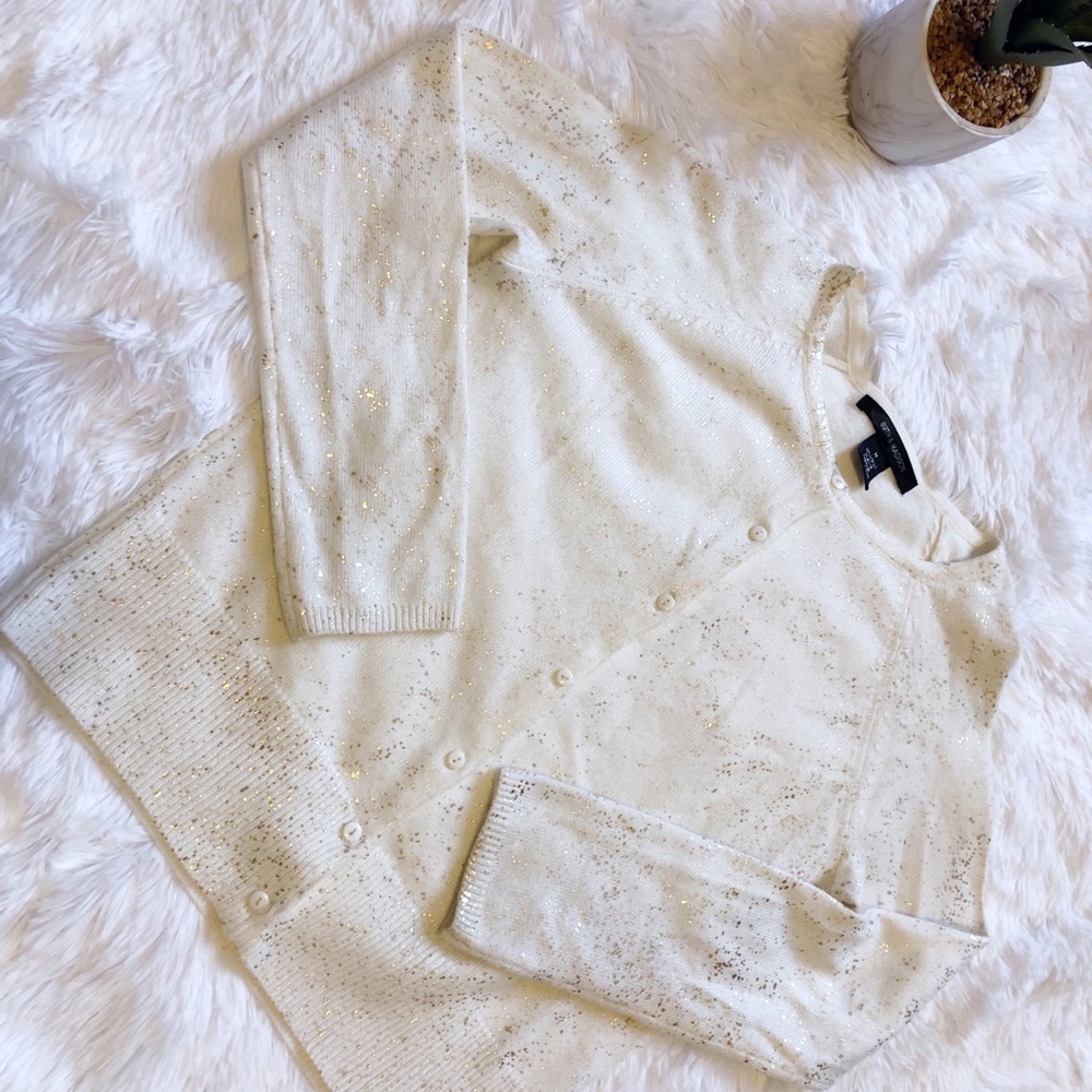 89th & Madison Cream and Gold Cardigan